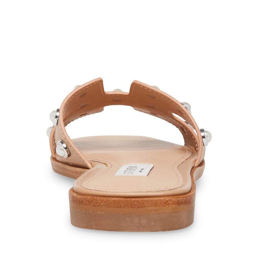 Beige Steve Madden Hadyn-p Leather Women's Slides | PH 1625BIL